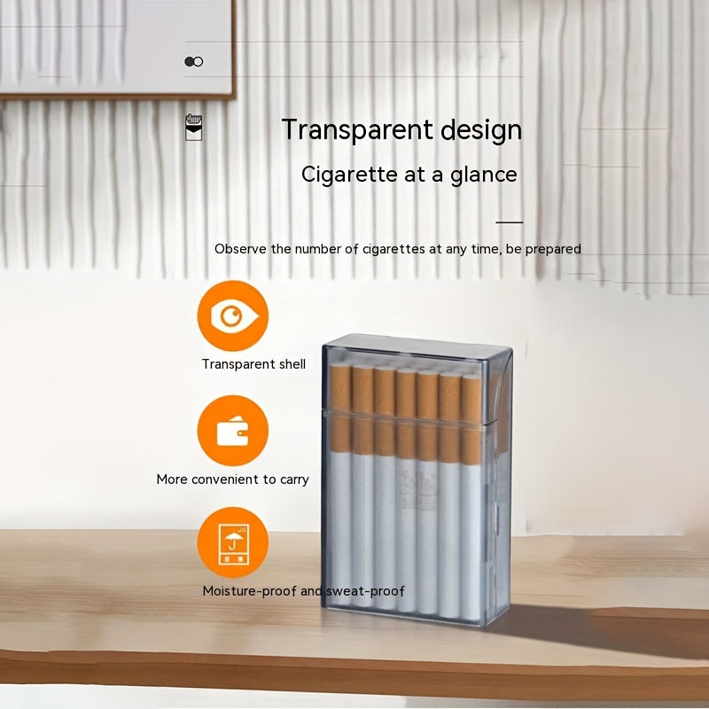 Men's 20 Pack Transparent Cigarette Box Automatic Cover Business Gift