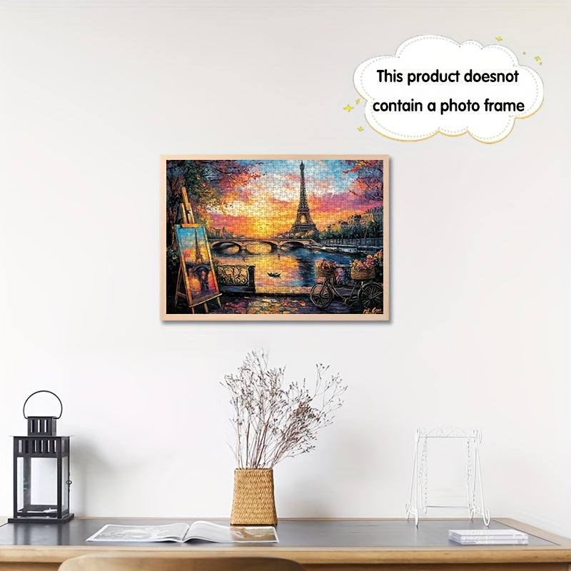1000pcs Mini Jigsaw Puzzle Sunset Eiffel Tower Bridge Autumn