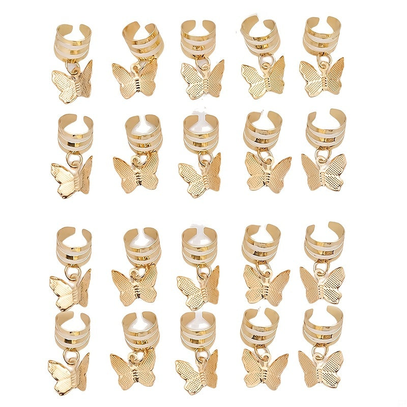 Butterfly Hair Braiding Cuffs Dreadlock Clips Pendants Braid Accessories