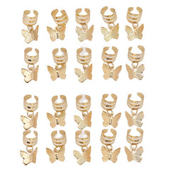 Butterfly Hair Braiding Cuffs Dreadlock Clips Pendants Braid Accessories
