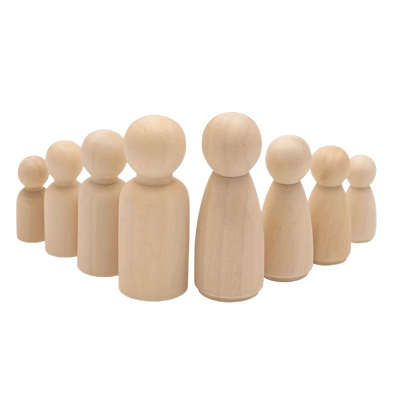 50pcs Wooden Peg Dolls DIY Art Craft Painting Peg Game Home Decor