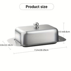 Stainless Steel Butter Box with Cover, Creative Butter Dish, Cheese Storage Box