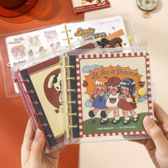 Colorful Iron Ring Loose Leaf Notebook PVC Shell