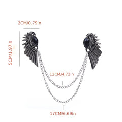 Vintage Wing Chain Gem Collar Chain Collar Pin