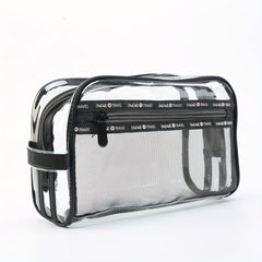 Transparent Zipper Cosmetic Bag Waterproof Makeup Brush Storage Case