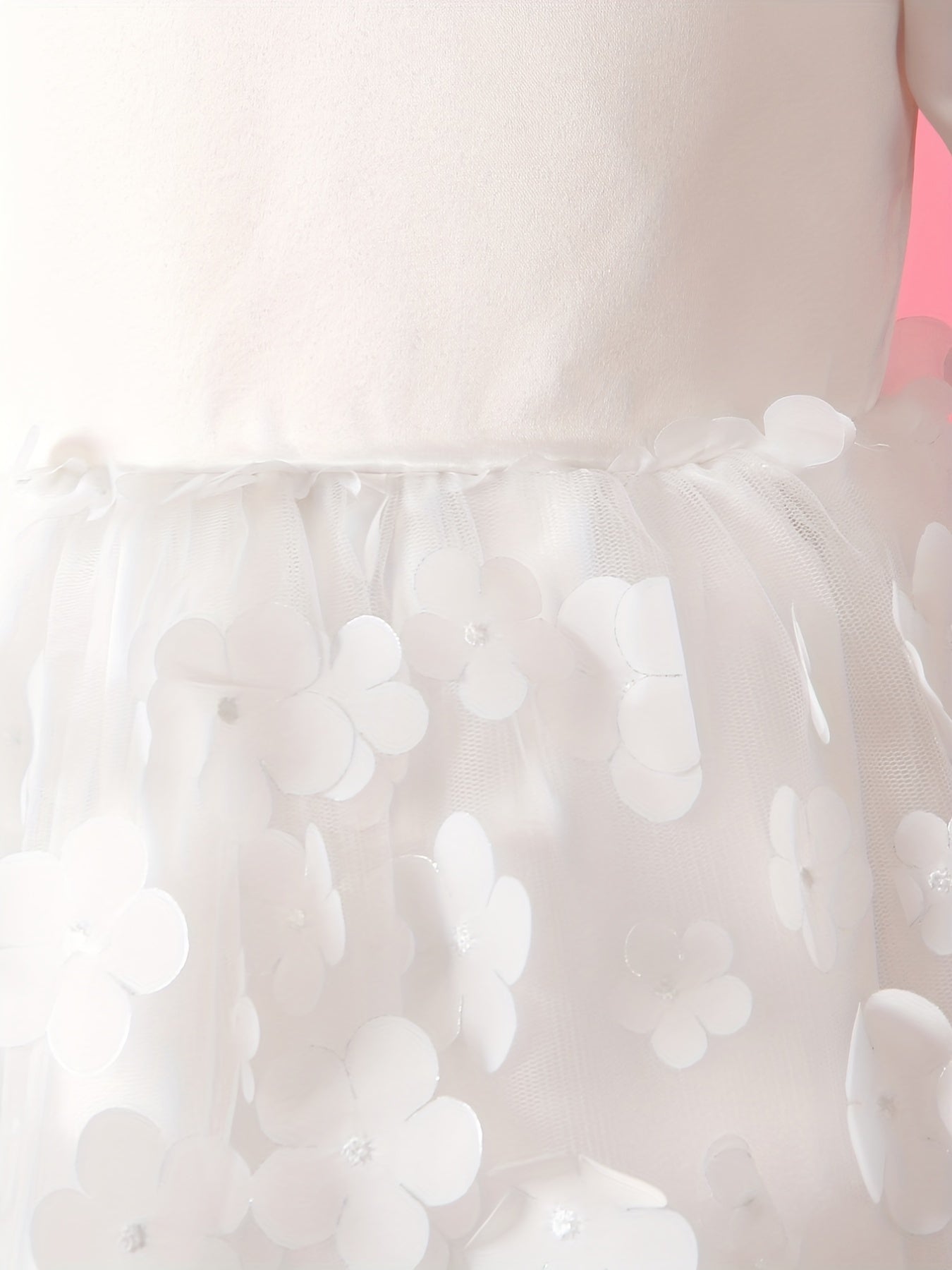 Girls Flowers Appliques Puff Sleeve Princess Dress For Summer