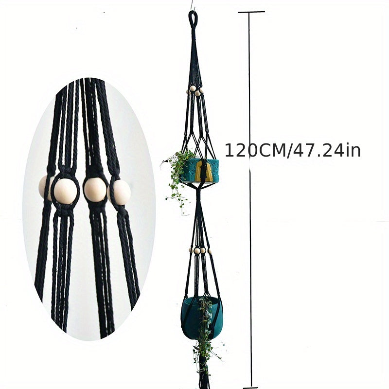 2-Tier Macrame Plant Hangers for Indoor Plants