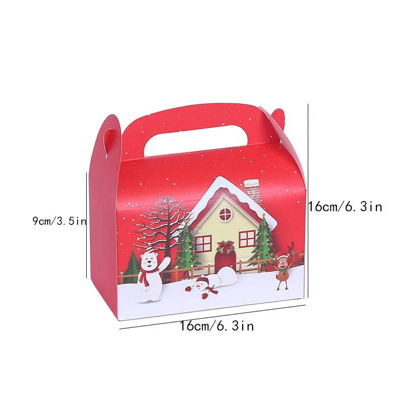 5pcs Christmas Cake Boxes Small Gift Packaging Box