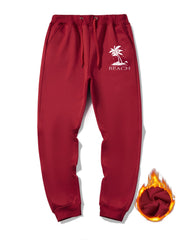 Men's Palm Trees Graphic Sherpa Fleece Sweatpants
