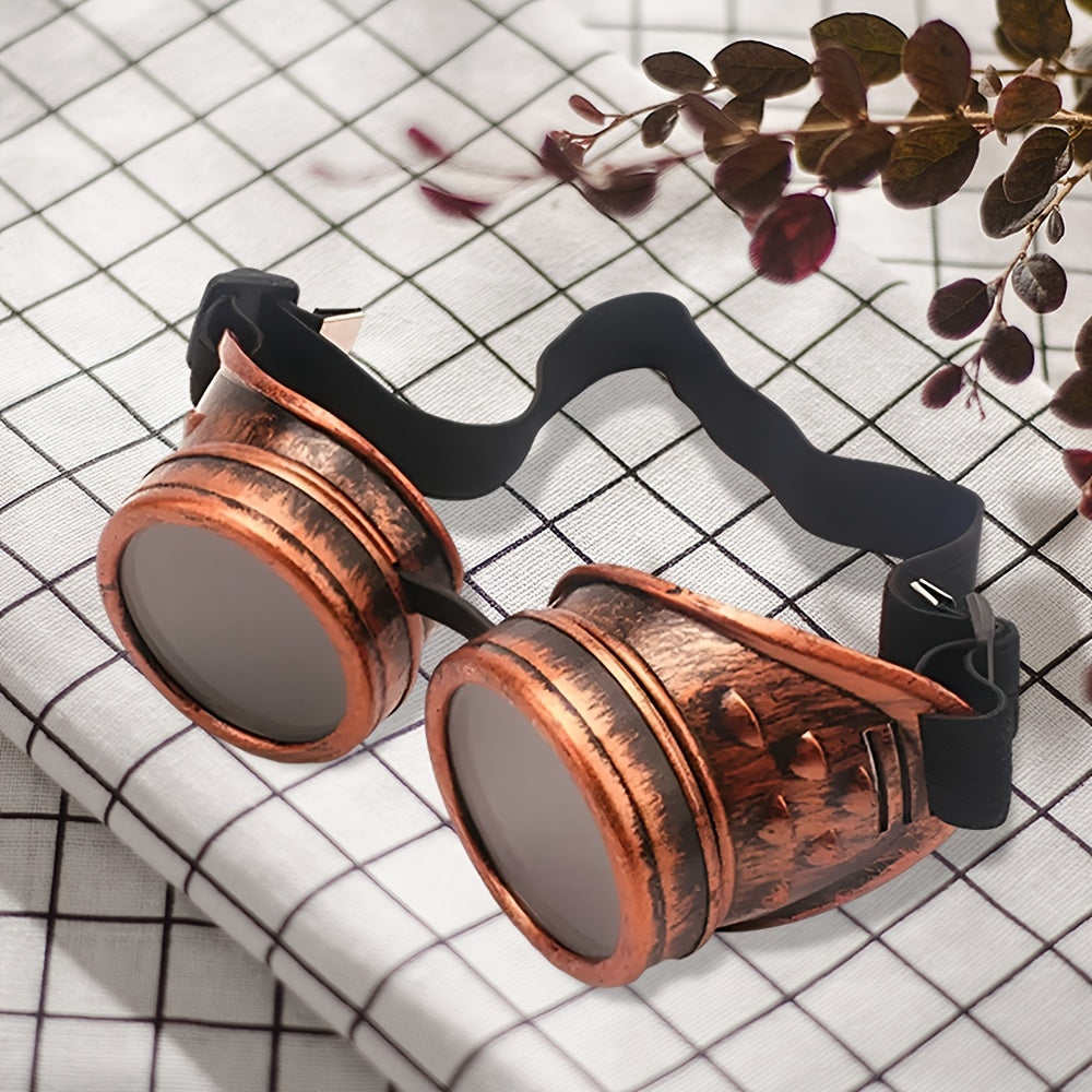Vintage Steampunk Glasses Dress With Riding Goggles