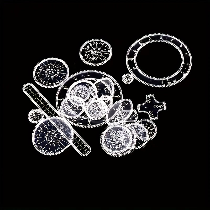 Spiral Drawing Ruler Set Transparent PVC Templates Painting Projects Ages 3 6