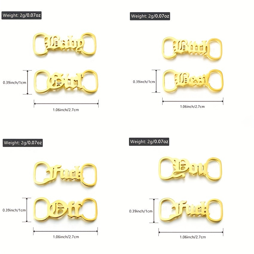 Stainless Steel Name Plate Shoe Clips For Men