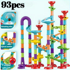 Colorful Marble Run Building Blocks 3D Rolling Maze Game for Kids
