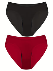 2 Pack Plus Size Seamless Period Underwear Two Piece Set