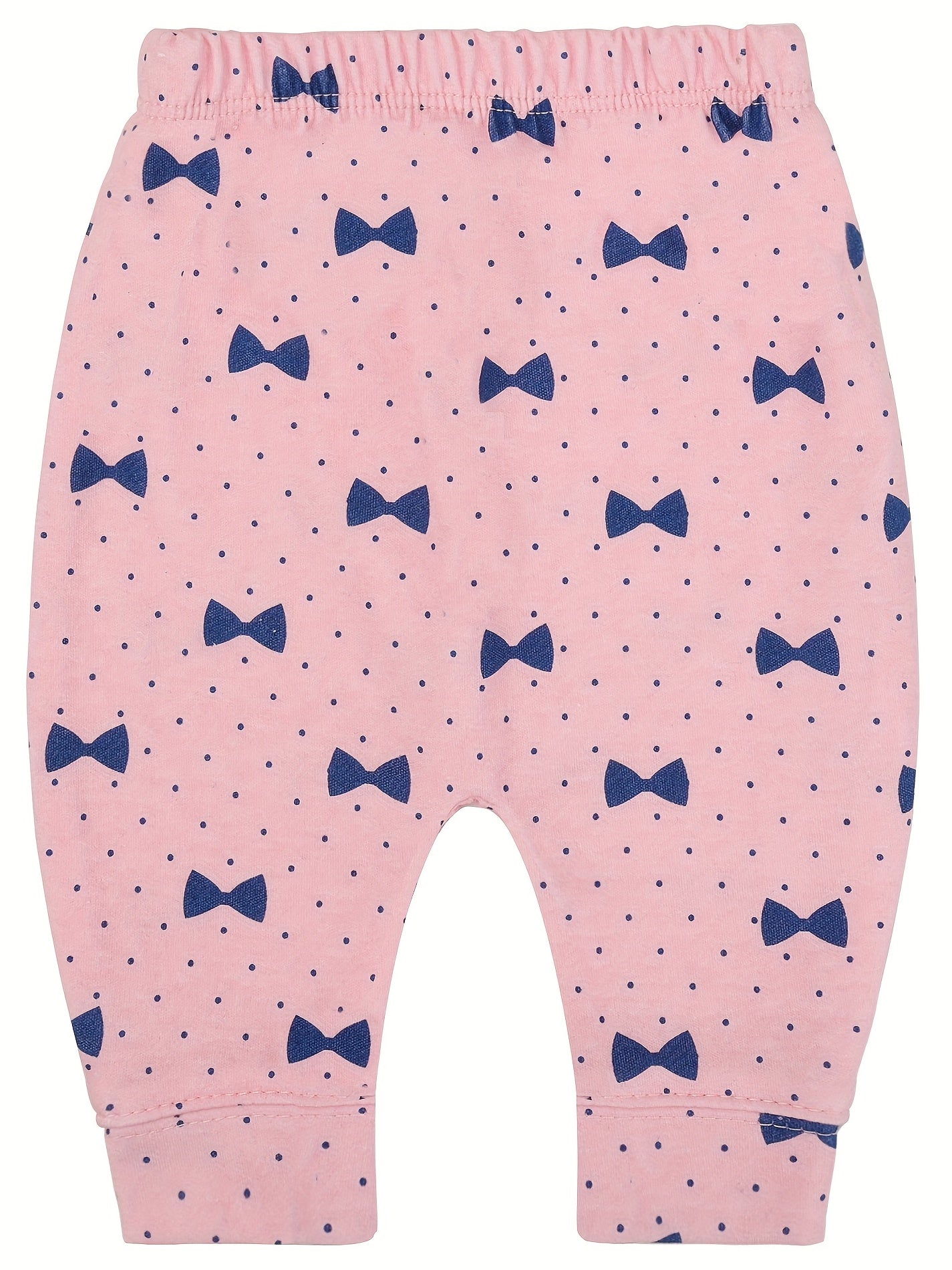 2 Pcs Comfy 100% Cotton Pants For Baby Girls 3-6 Months