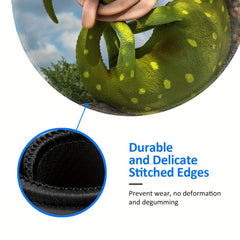 Chameleon Patterned Circular Stitched Edge Mouse Pad - Office Home