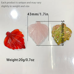 Crystal Leaf 1.97inch Plant Handicraft Healing Stones Mix Colorful Carvings