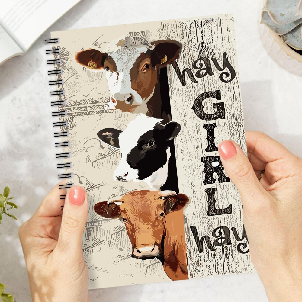 Cow Theme Spiral Notebook for School & Office Use