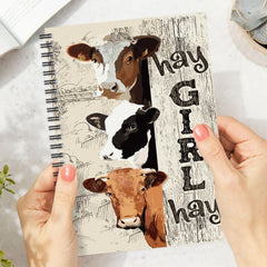 Cow Theme Spiral Notebook for School & Office Use