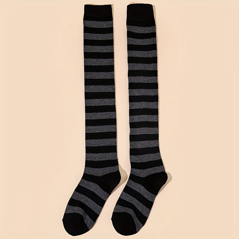 Striped Thigh High Socks Over The Knee Women's Stockings