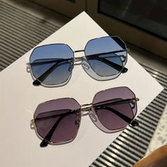 Polygon Metal Sunglasses Gradient UV400 Sun Shades for Summer