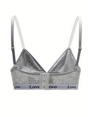 Letter Print Sports Bra Comfy Fitness Bra Women's Lingerie