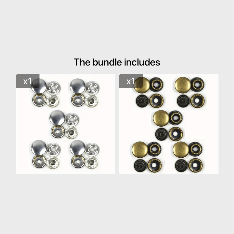 5 Pairs Brass Buckle Clothing Bags Metal Buttons Coat Buttons Shirt Studs