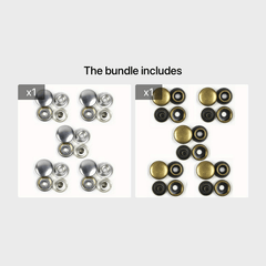 5 Pairs Brass Buckle Clothing Bags Metal Buttons Coat Buttons Shirt Studs