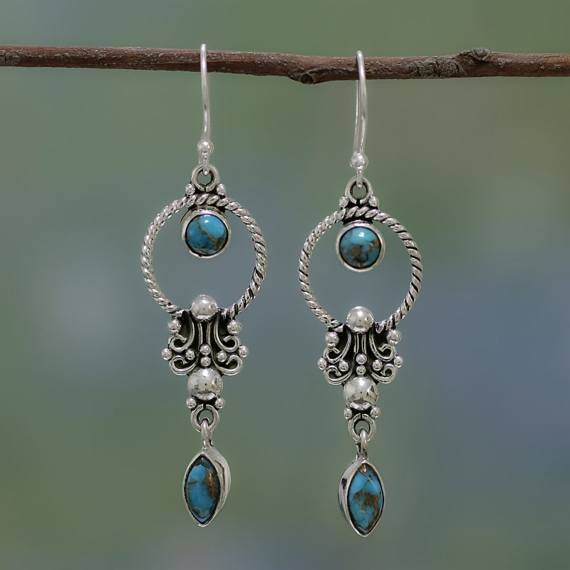 Vintage Turquoise Earrings Women Girls Party Jewelry