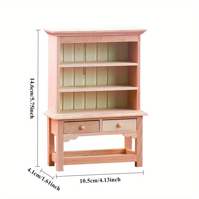 Dollhouse Wooden Furniture Display Shelf Bookcase Model