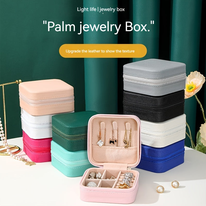 Portable Mini Jewelry Box PU Leather Organizer for Accessories