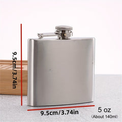 1pc Stainless Steel Hip Flask Alcohol Whiskey Liquor Pocket Flask
