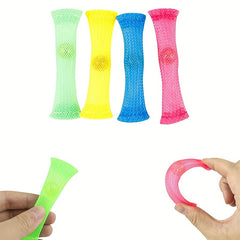 4Pcs Braided Mesh Tubes Fidget Toys with Marble