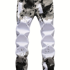 Men's Camo Jeans - Stretch Slim Fit Trousers for Outdoor Hiking