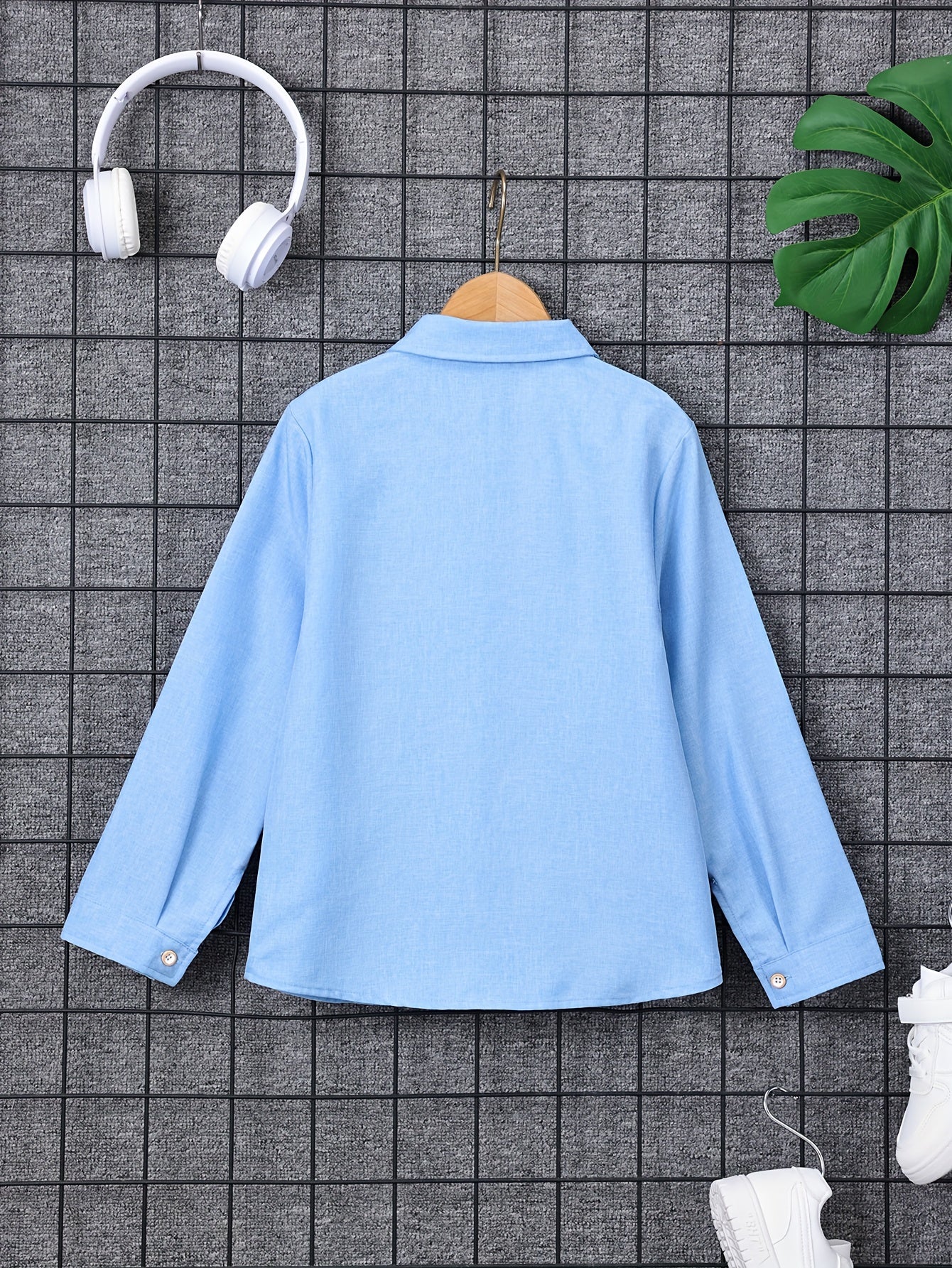 Boys Feel Great Embroidered Shirts Long Sleeve Button Down Tops