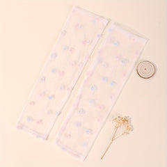 Pink Lace Mesh Sleeve Lightweight Long Arm Sunscreen Sleeve