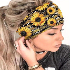 Sunflower Headband Boho Hair Band Sports Sweatband Hippie Style Hair Accessories