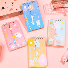 80sheets Double sided Writable Coil Notebook Cartoon Pocket Book