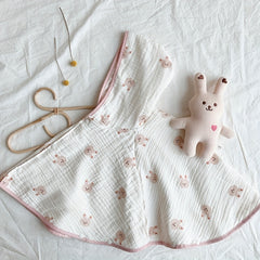 Cotton Gauze Printed Cloak Windproof Shawl for Baby 1-3 Years Spring Autumn