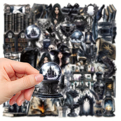 50pcs Dark Witch Stickers - Halloween Decor for Laptops & Luggage
