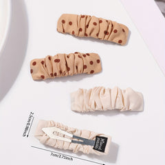 Polka Dot Pattern Hair Clip Pleated Snap Clip Style Hair Clip For Women Girls