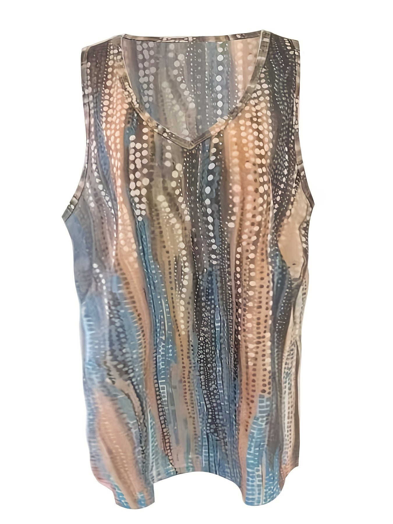  Tie Dye V Neck Tank Top