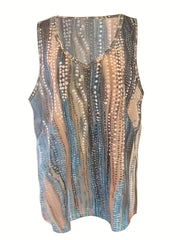  Tie Dye V Neck Tank Top