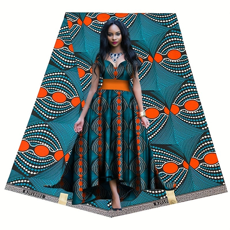 6yard 548 Poly African Print Fabric Geometric Pattern Double sided Printed Cloth
