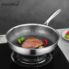 Non Stick Skillet Stainless Steel Wok Saute Pan