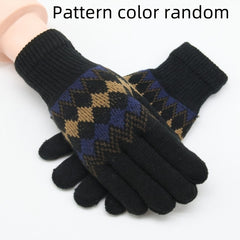Winter Warm Gloves Thickened Windproof Knitted Coldproof Outdoor Cycling