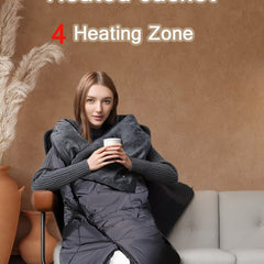 Pocket Heating Jacket Shawl Style Wearable Button Clouser Outdoor Jacket