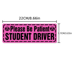 Student Driver Sticker Be Patient Reflective Driver Sticker Decal For Car