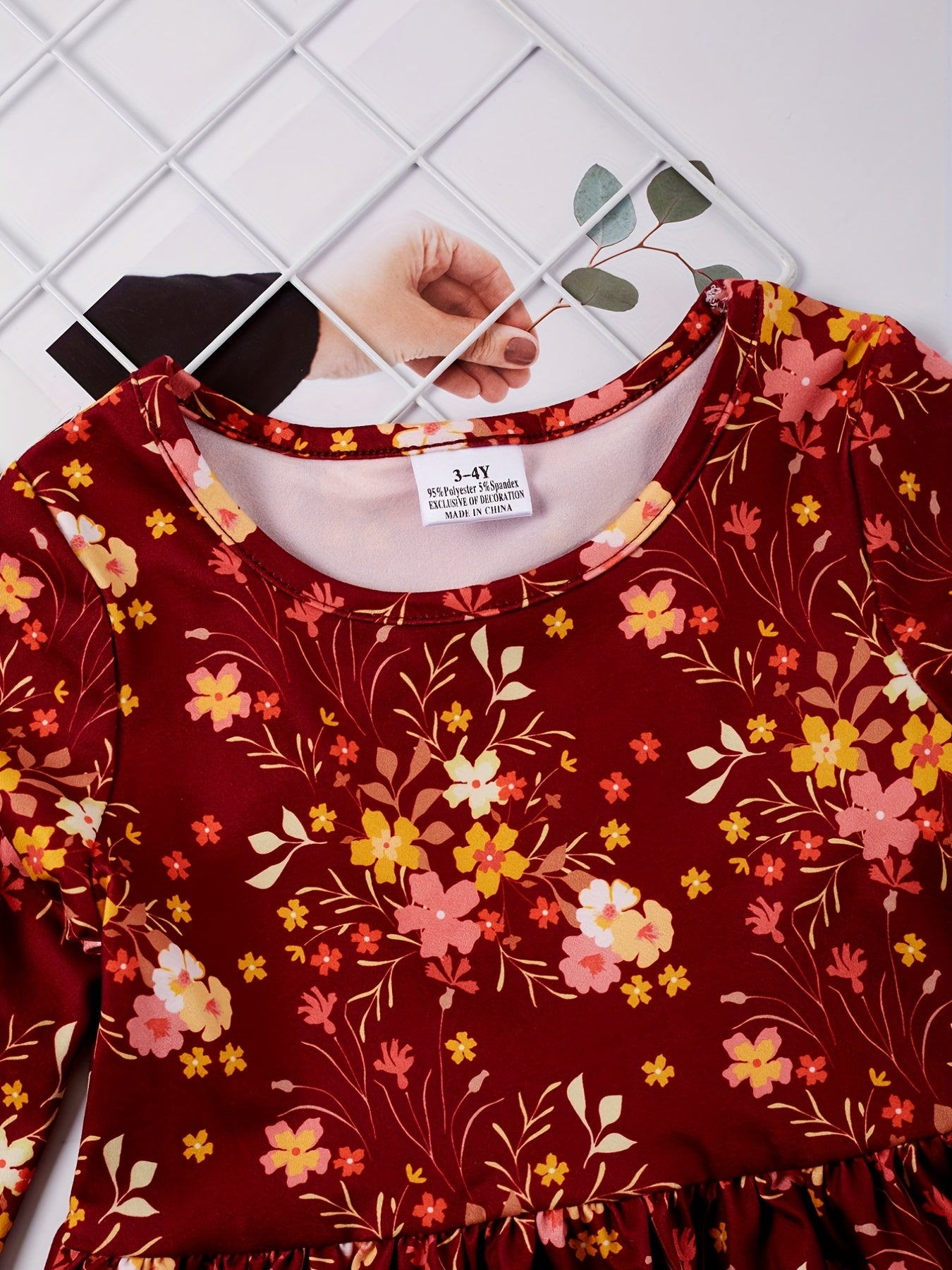 Floral Graphic Princess Dress for Toddlers Girls
