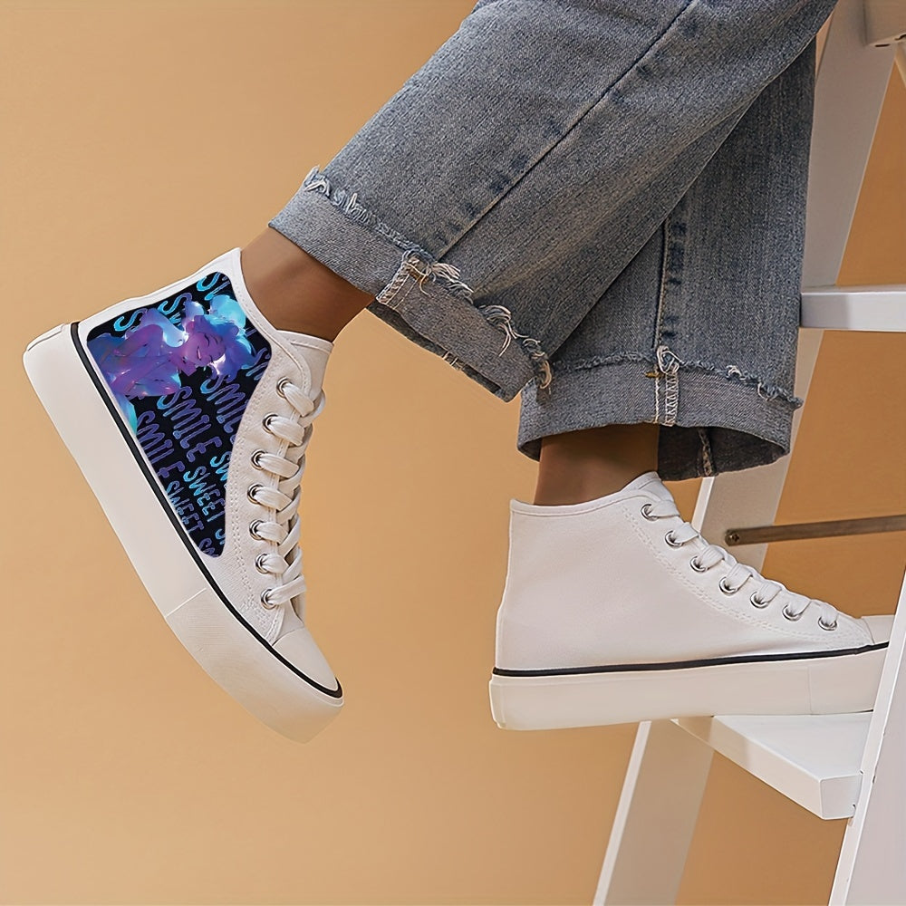 Cyberpunk Anime Girl Lightweight Canvas Sneakers